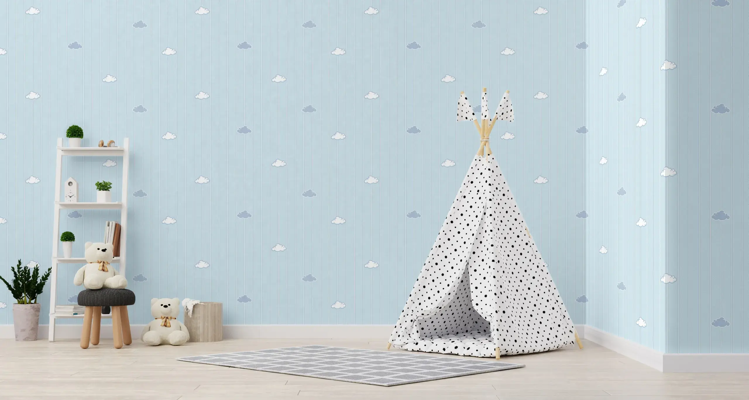 Blue Embossed Wallpaper – Washable Versatile (8916-2)